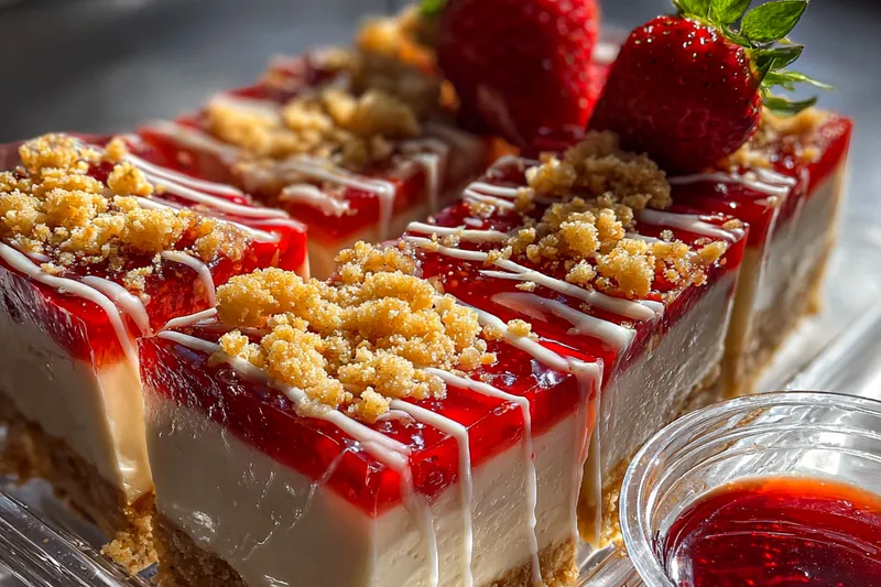Cooking process for Strawberry Crunch Cheesecake Bars