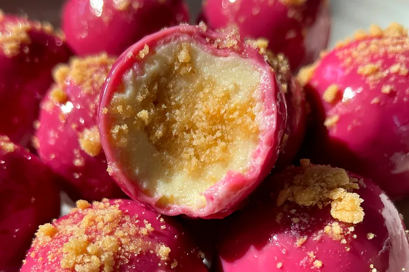 Cooking process for Strawberry Crunch Cheesecake Bites