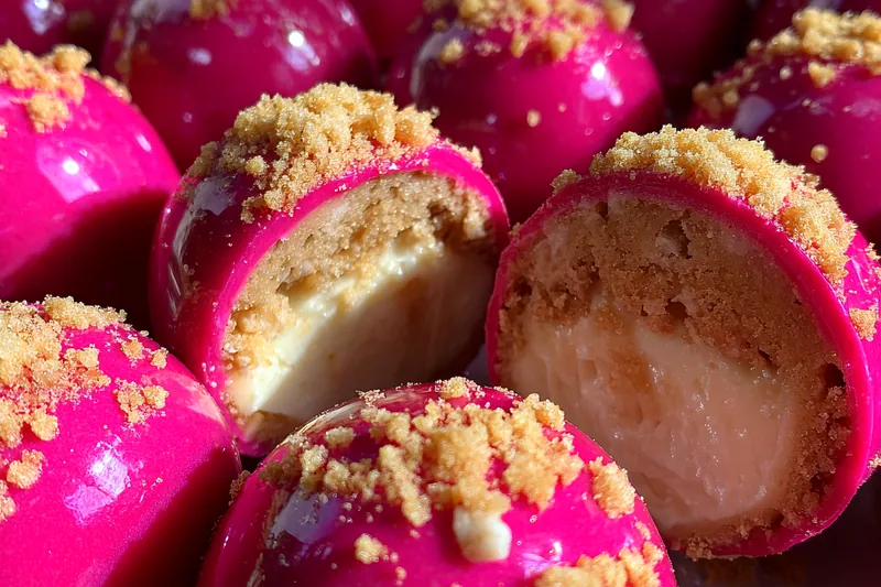 Fresh ingredients for Strawberry Crunch Cheesecake Bites