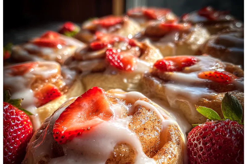 Cooking process for Strawberry Glazed Rolls