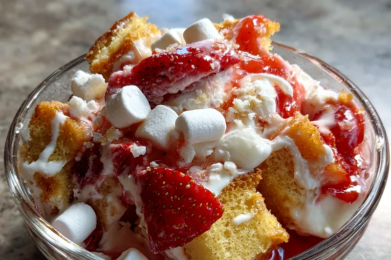 Cooking process for Strawberry Marshmallow Delight