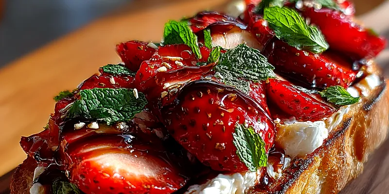 Delicious Strawberry Ricotta Toast Delight served on a plate