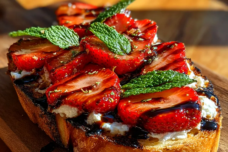 Fresh ingredients for Strawberry Ricotta Toast Delight