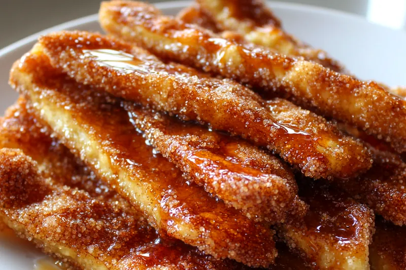 Baking process of cinnamon-sugar pizza strips