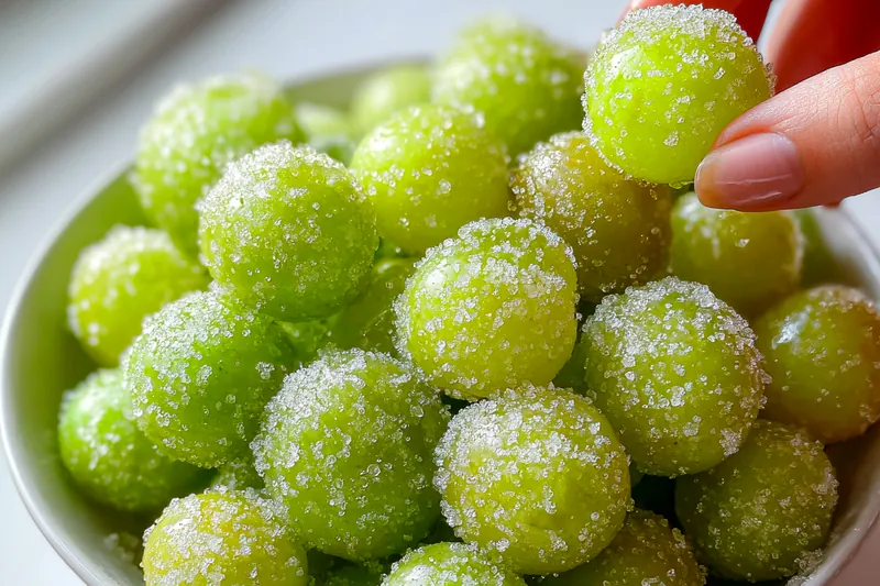 Cooking process for Sugary Frosted Grapes