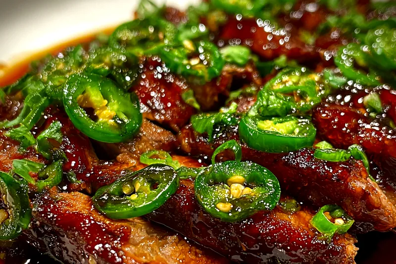 Cooking process for Sweet Jalapeño Glazed Pork