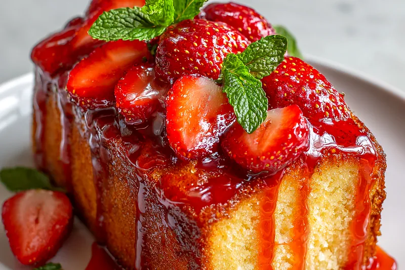 Fresh ingredients for Sweet Strawberry Pound Cake