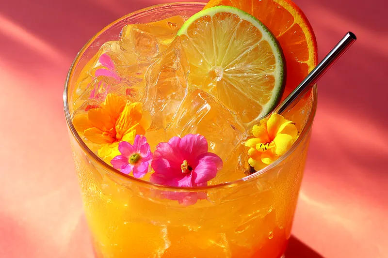 Fresh ingredients for Tropical Citrus Cocktail
