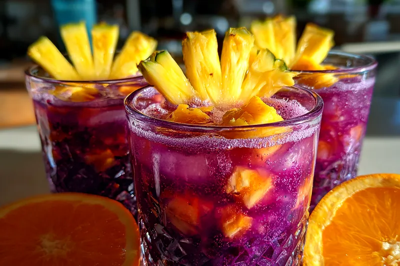 Fresh ingredients for Tropical Grape Punch