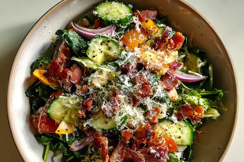 Fresh ingredients for Vibrant Chopped Salad Delight
